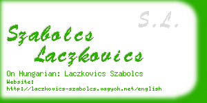 szabolcs laczkovics business card